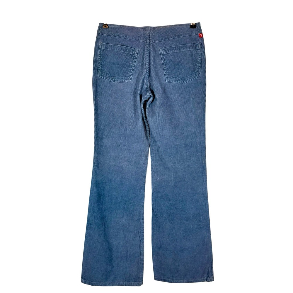 Vtg Y2K Mossimo‎ Corduroy Pant Jrs Sz 3 Blue Lace Up Boho Bootcut 90s Low Rise - Picture 2 of 14